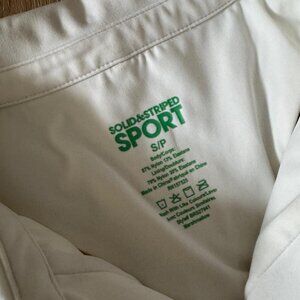 Solid & Striped Green and‎ White Tennis Collared Crop Sleeveless Polo Top size S